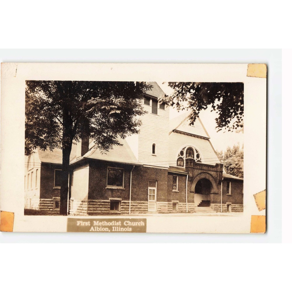 RPPC First Methodist Church Albion Illinois IL Edwards County Real Photo